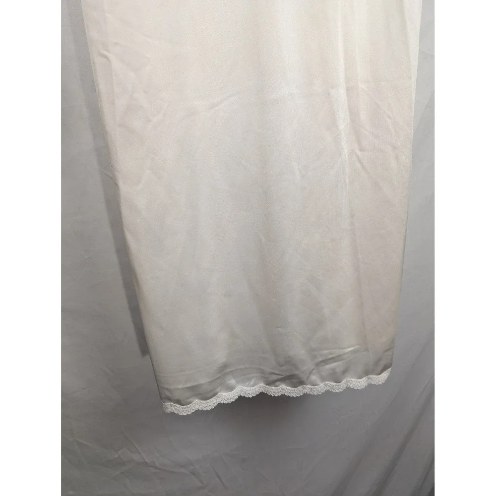 Vintage‎ Lace Satin Slip Dress White 34 Scalloped Fairy Romantic Lingerie Bridal
